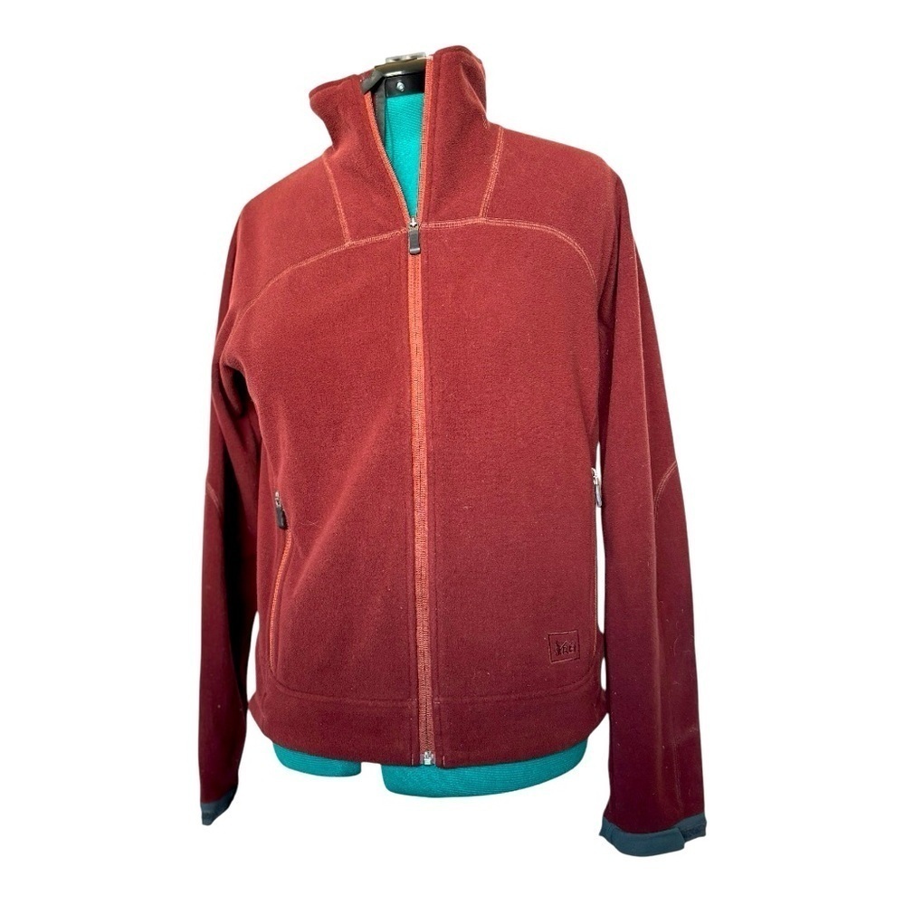 REI Burnt Red Full-Zip Fleece Jacket